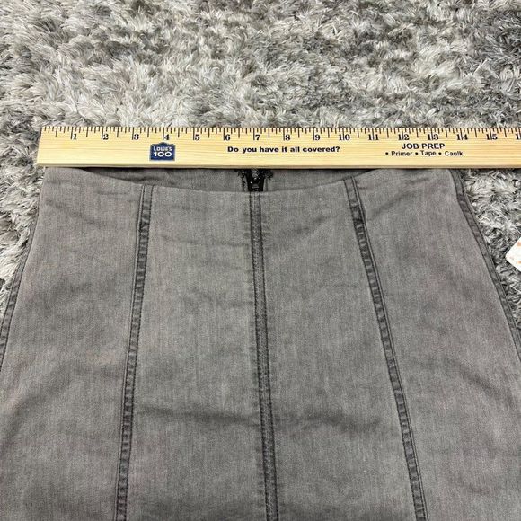 Free People Skirt Woman 8 Gray Modern Novelty Mini Skirt Denim Preppy - Picture 3 of 7
